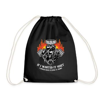 Lustiges Drag Racing Geschenk | Rennfahrer & Halterung - Turnbeutel - Schwarz - Vorne