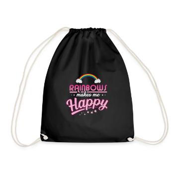 Rainbows makes me happy - Sac de sport léger - noir - Devant