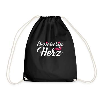 Éducatrice avec éducateur de coeur Kita nourrice - Sac de sport léger - noir - Devant