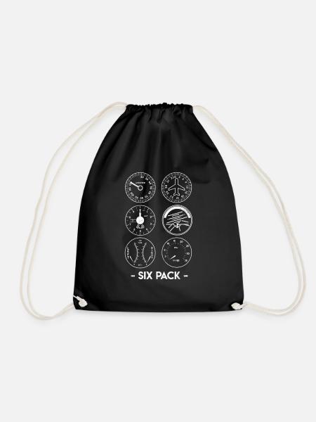 SIX PACK Funny Pilot - Turnbeutel - Schwarz