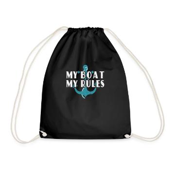 My boat My rules! - Drawstring Bag - black - Front