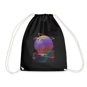 Vaporwave Gift design for Retro 80s Game Lovers - Drawstring Bag - black - Front