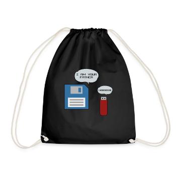 Clé USB disquette disquette ordinateur nerd - Sac de sport léger - noir - Devant