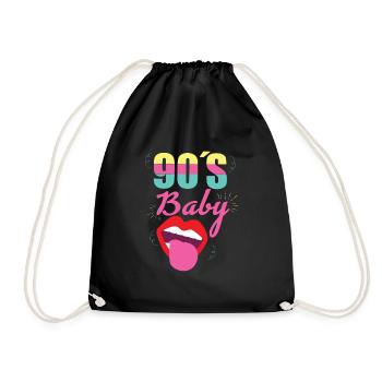 90's Baby Design - Drawstring Bag - black - Front