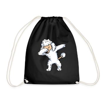 Dabbing White Poodle Dog Dab Women Girls - Sac de sport léger - noir - Devant