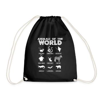 Animals Of The World product, Funny Animal Tee - Drawstring Bag - black - Front