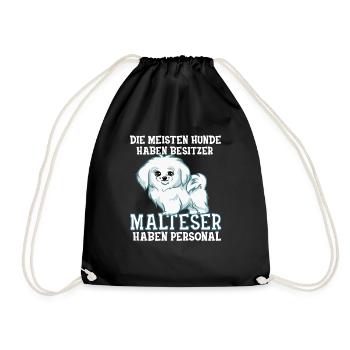 Malteser Hunde Malteser Haben Personal Geschenk - Turnbeutel - Schwarz - Vorne