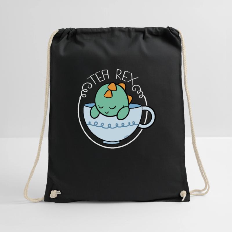 Tea Rex tea tea drinker Drawstring Bag