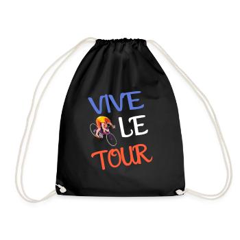 Vive Le Tour Radrennliebhaber - Turnbeutel - Schwarz - Vorne
