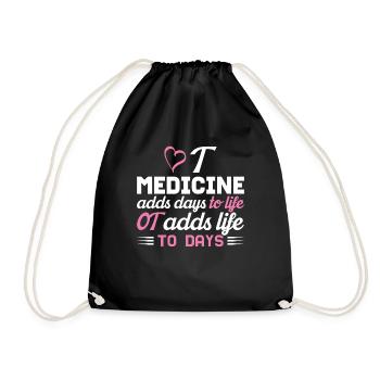 Occupational Therapy Add Life To Days Heart - Drawstring Bag - black - Front