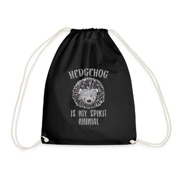Hedgehog spirituality - Drawstring Bag - black - Front
