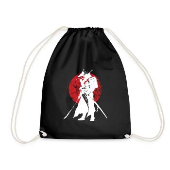 Samurai Warrior Sword Retro Japanisch - Turnbeutel - Schwarz - Vorne