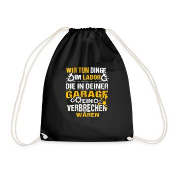 Chemie - Turnbeutel - Schwarz - Vorne