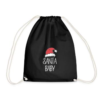 Santa baby schwangerschaft - Turnbeutel - Schwarz - Vorne