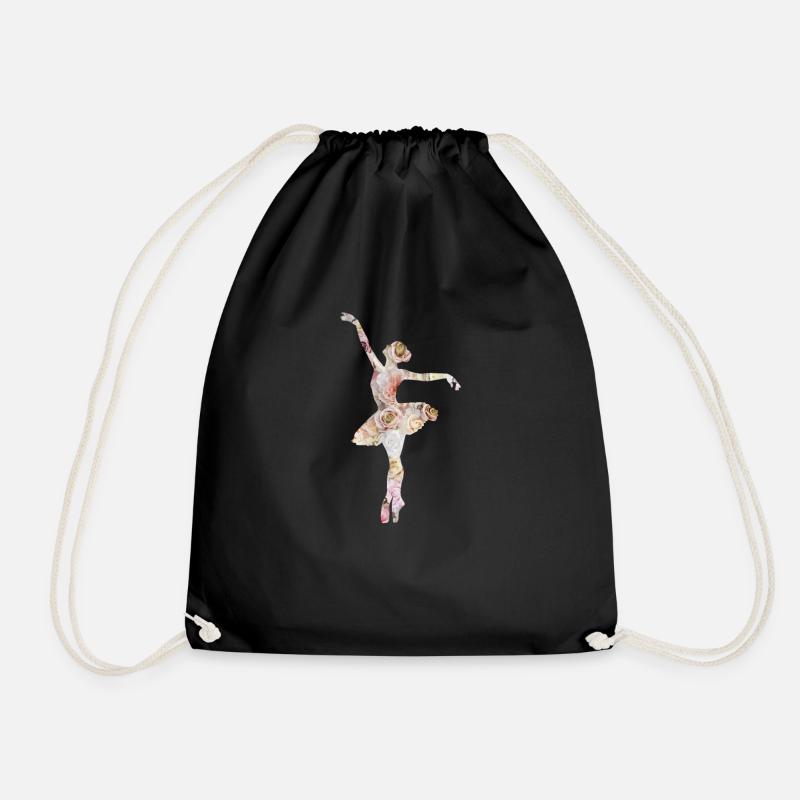 Ballet dance dancer ballerina ballet dancer - Drawstring Bag - black