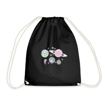 Planet Solar System Bande dessinée colorée - Sac de sport léger - noir - Devant