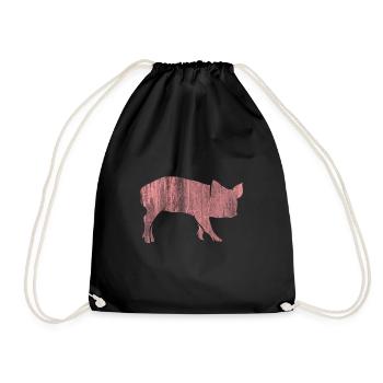porc - Sac de sport léger - noir - Devant