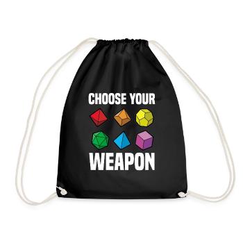 CHOOSE YOUR WEAPON Fantasy RPG Cube Tabletop - Drawstring Bag - black - Front