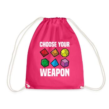 CHOOSE YOUR WEAPON Fantasy RPG Cube Tabletop - Sac de sport léger - fuchsia - Devant