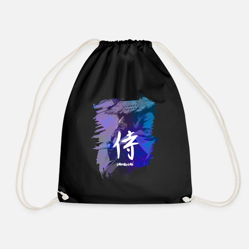 samurai - Drawstring Bag - black