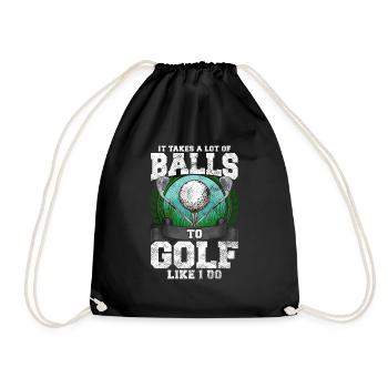 Golfspieler Golf Lustiger Spruch Geschenk - Turnbeutel - Schwarz - Vorne