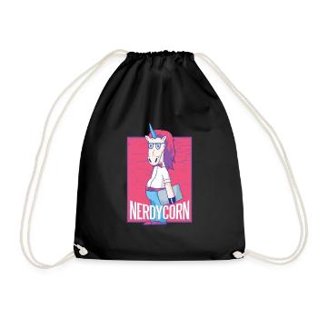 The dream of the unicorn the nerdycorn - Drawstring Bag - black - Front