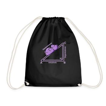 Hyppothenuse math Funny teacher - Drawstring Bag - black - Front