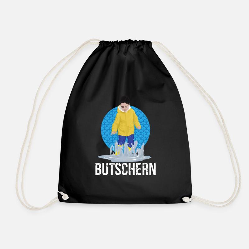 Lustiges Butschern Norden Platt - Turnbeutel - Schwarz