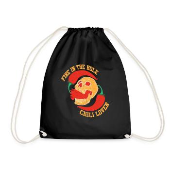 Chili Scharf Essen Jalapenos Scoville Chilischote - Turnbeutel - Schwarz - Vorne