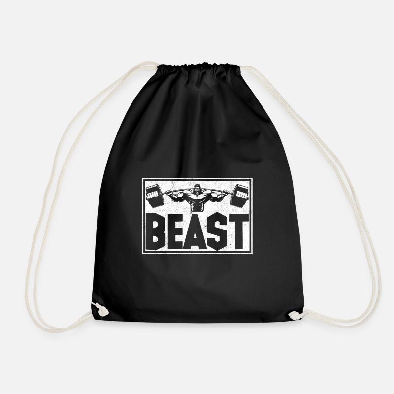 Gorilla Beast Bodybuilding - Drawstring Bag - black