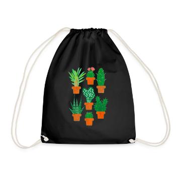 Cacti Succulents Vintage Botany Nature - Turnbeutel - Schwarz - Vorne