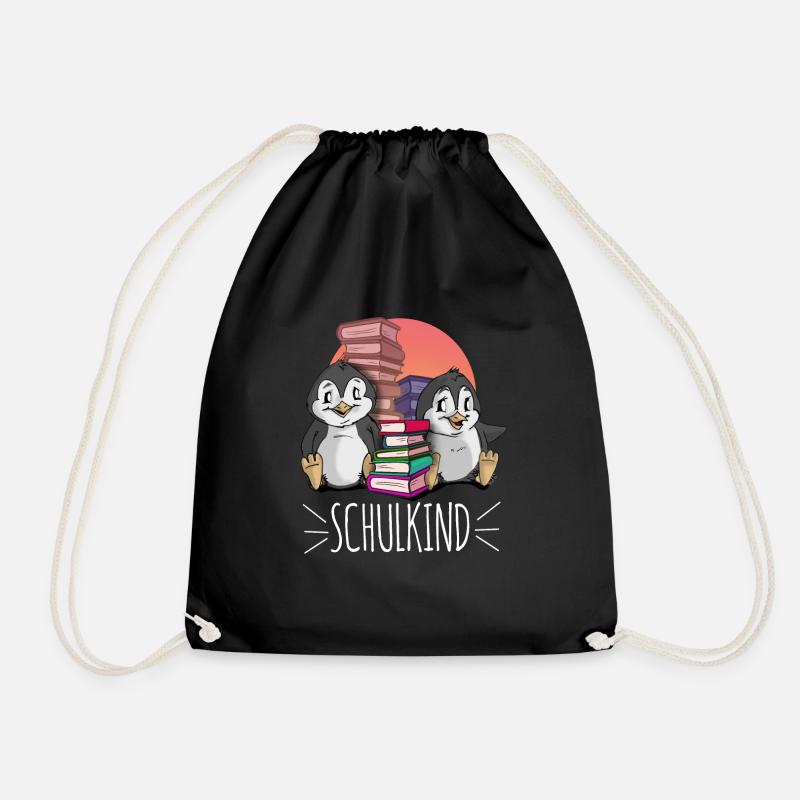 Schulkind Pinguin Einschulung - Turnbeutel - Schwarz