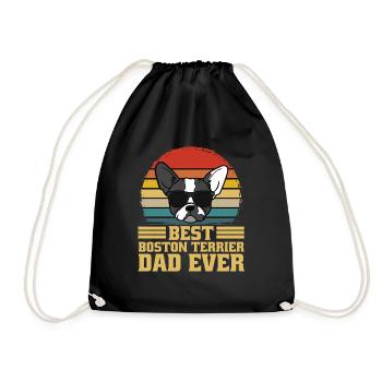 Boston Terrier Dog Dad Dad Dad Ever Gift - Drawstring Bag - black - Front