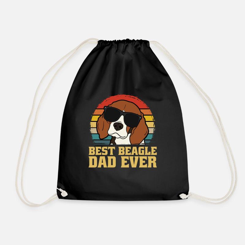 Chien Beagle Chien Papa Papa Papa Cadeau Rétro - Sac de sport léger - noir