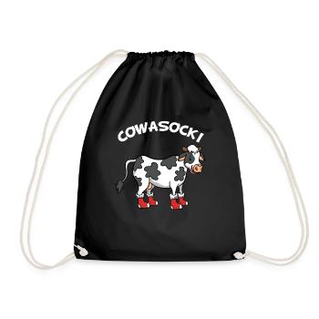 Vache Vaches Veau Cowasocki Chaussettes Cadeau Drôle - Sac de sport léger - noir - Devant