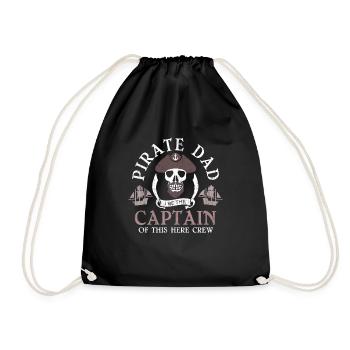 Pirate Dad I Be The Captain Of This Here Crew - Drawstring Bag - black - Front
