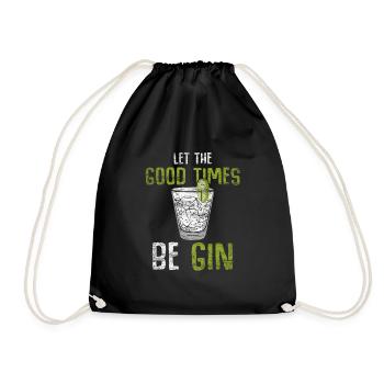 gin - Drawstring Bag - black - Front
