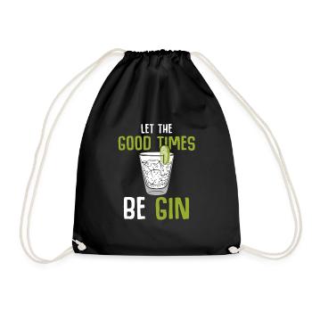gin - Drawstring Bag - black - Front