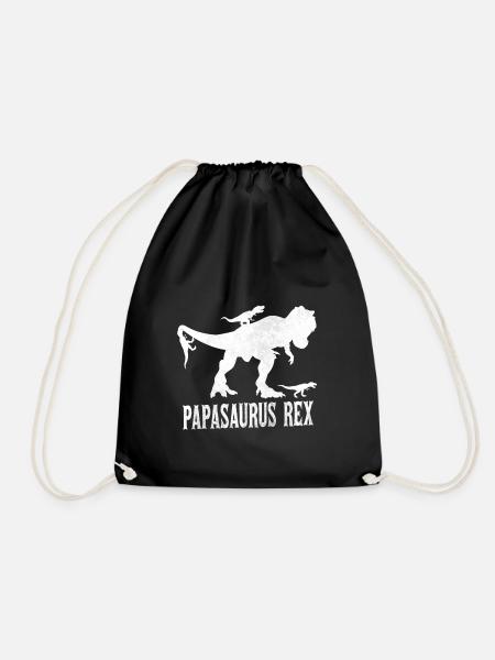 Dinosaur Papasaurus Rex T-Rex Père Cadeau - Sac de sport léger - noir
