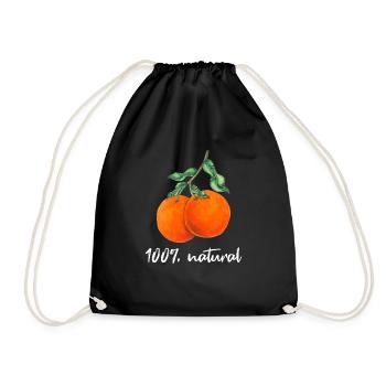 oranges - Drawstring Bag - black - Front