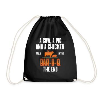 BBQ Quote Design - Grill Master Barbecue Gift - Drawstring Bag - black - Front