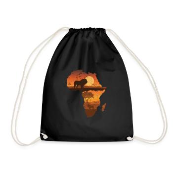Lion Africa - Drawstring Bag - black - Front