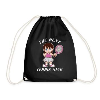 Der nächste Tennis Star Stern Mädchen Geschenk - Turnbeutel - Schwarz - Vorne