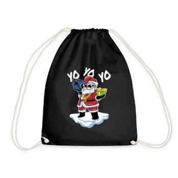 Père Noël Hip Hop Rappeur Yo Yo Yo Funny - Sac de sport léger - noir - Devant