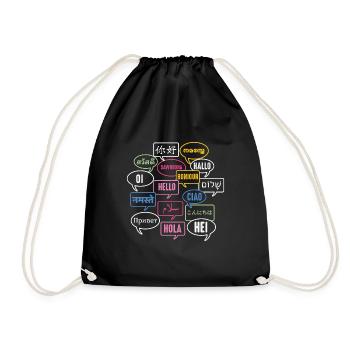 Multilingual Polyglot Globetrotter Language - Turnbeutel - Schwarz - Vorne