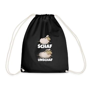Schaf Unschaf Lustiges Design Shirt Unscharf - Turnbeutel - Schwarz - Vorne