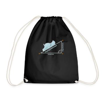 Lehrer Mathematiklehrer Lustig Geschenk Hypotenuse - Turnbeutel - Schwarz - Vorne