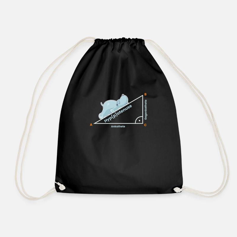Lehrer Mathematiklehrer Lustig Geschenk Hypotenuse - Turnbeutel - Schwarz