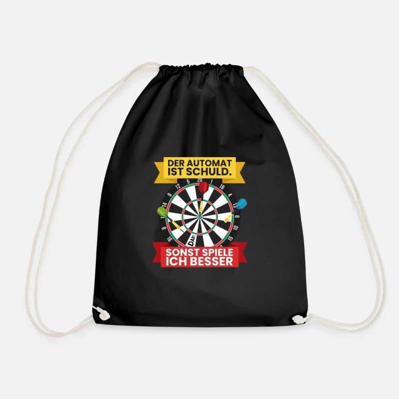 Darts Darten Darts Geschenk Dartpfeil Dartboard - Turnbeutel - Schwarz