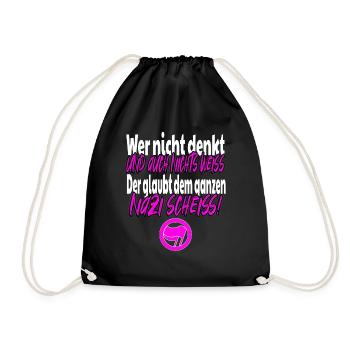 Qui ne pense pas et ne sait rien Antifa Pink - Sac de sport léger - noir - Devant
